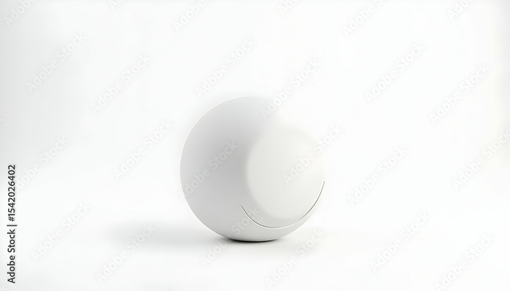 Minimalist White Sphere Object on Isolated White Background Minimalist White Sphere Object on Isolated White Background