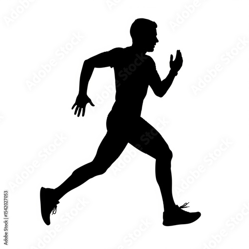 Running Man Silhouette Athletic Sprinter

