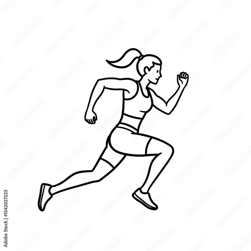Running Woman Line Art Athlete Outline
Running Woman Line Art Athlete Outline