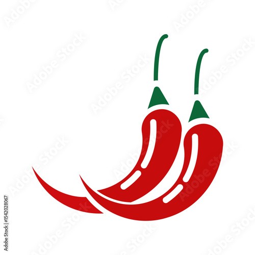 Chili hot pepper icon. Red chilli cayenne peppers. Vector illustration
