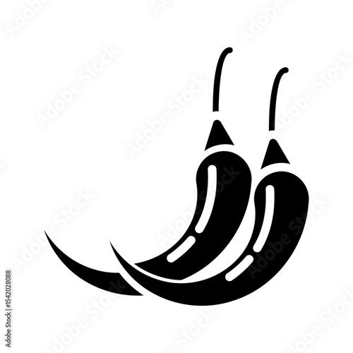 Chili hot pepper icon. Red chilli cayenne peppers. Vector illustration
