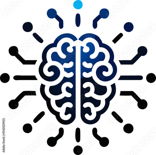 Abstract Brain with Glowing Neural Lines for Artificial Intelligence Concept