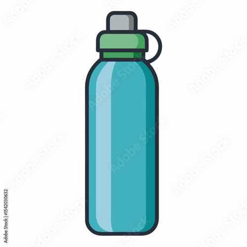 Vector icon of reusable water bottle in minimal eco style
