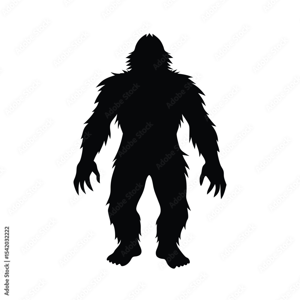 Standing Bigfoot Full Silhouette Standing Bigfoot Full Silhouette