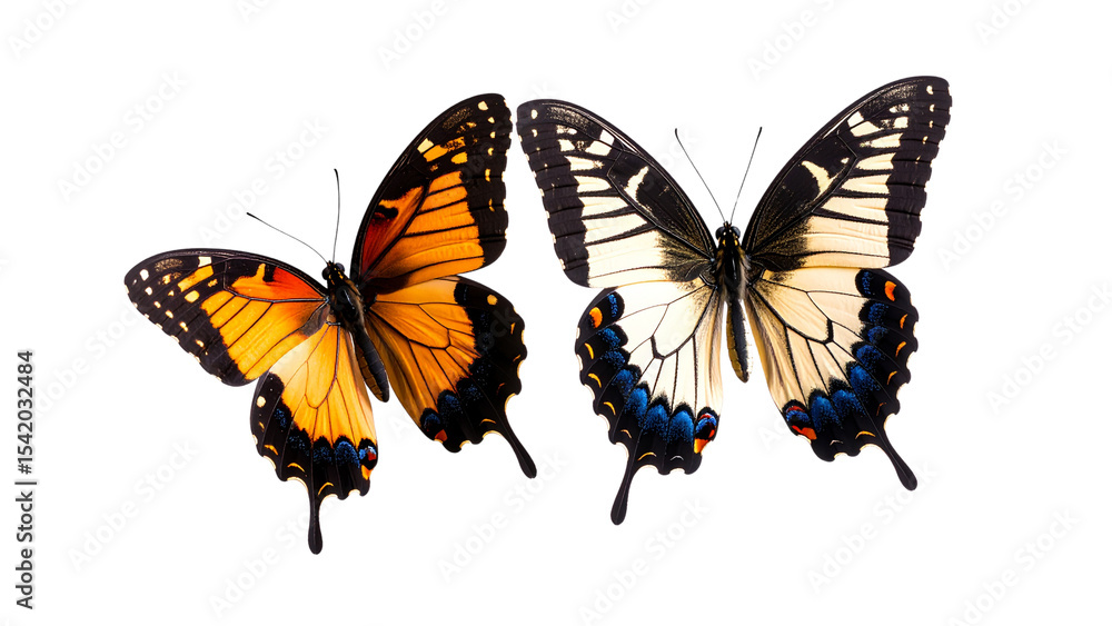 Two butterflies isolated on a white background Two butterflies isolated on a white background