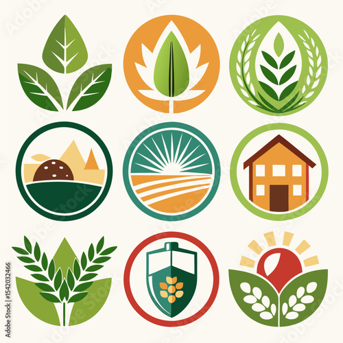 Agriculture Logo Featuring Tractor, Farming and Rural Business Branding Concept, Vector Illustration