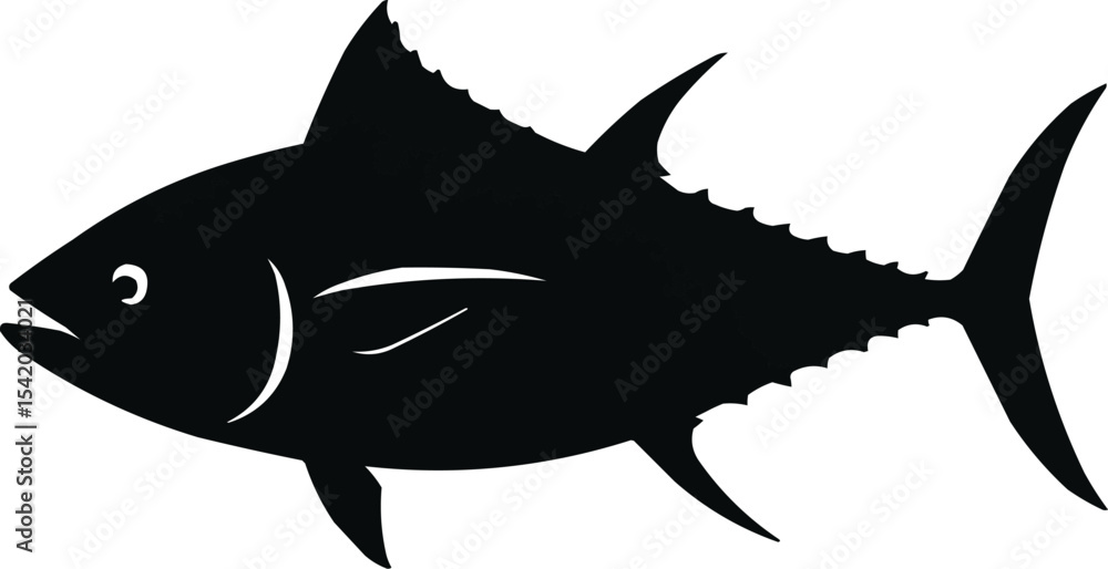 Fototapeta premium vector illustration of tuna fish silhouette