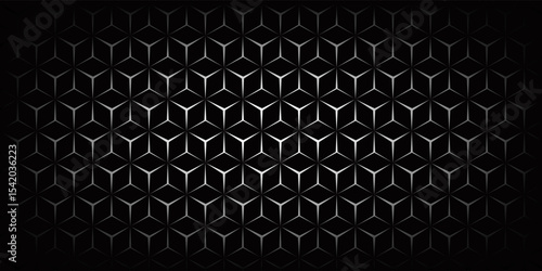 Dark hexagon abstract technology background with bright flashes under the hexagon. Hexagon game vector abstract technology background.