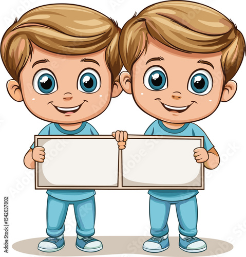 children holding blank sign