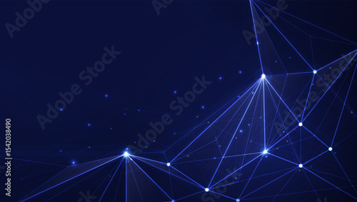 Connected polygons plexus vector background, digital data visualization. vector illustration