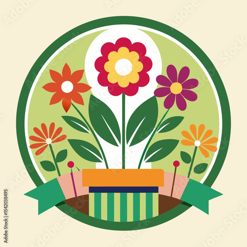 Flower Shop Bouquet Logo: Elegant Vector Design in EPS Format, Symbolizing Floral Retail, Beauty, and Gifting.