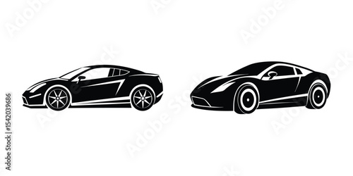 Concept Showing a Sleek Sports Car Accelerating at a Racing Angle on White Background