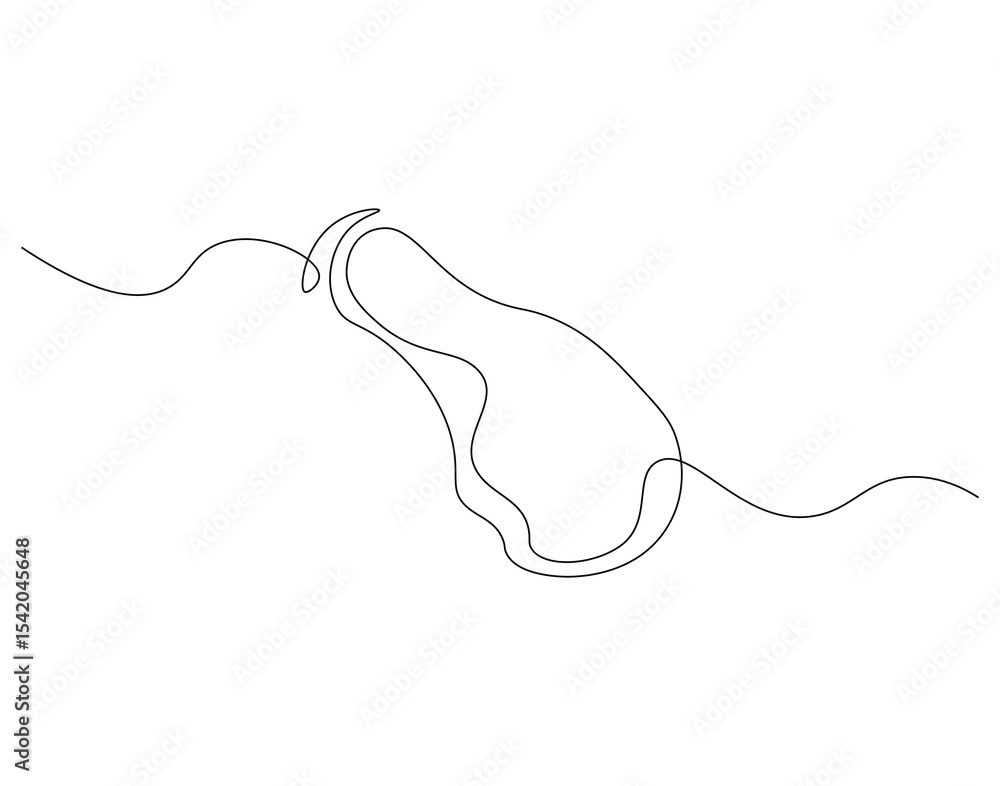 Fototapeta premium Chiken meat continuous line. Continuous one line drawing of fried chicken. Fast food concept. Single line drawing