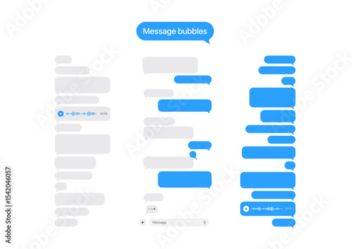 Vector illustration of different size of direct message bubbles version 2026