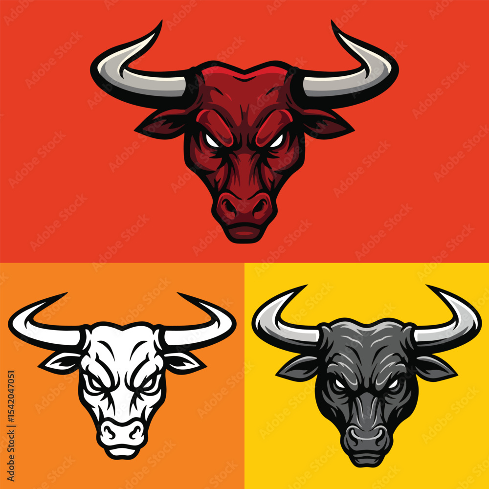 Fototapeta premium Three bull logos