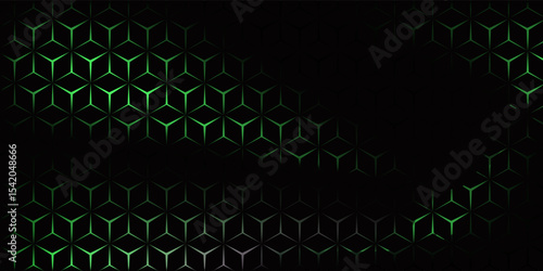 Dark hexagon abstract technology background with bright flashes under the hexagon. Hexagon game vector abstract technology background. Eps10