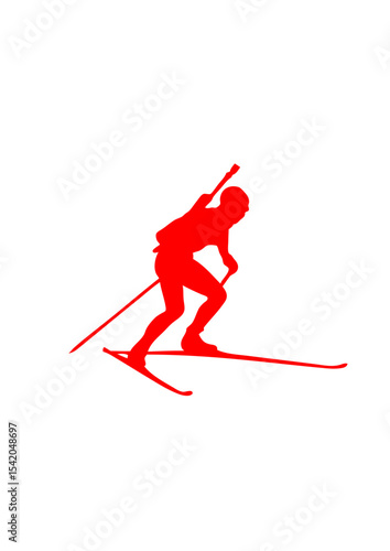 biathlon ski de fond course silhouette