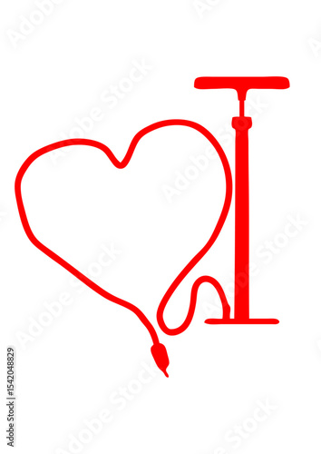 pompe velo forme coeur tuyau