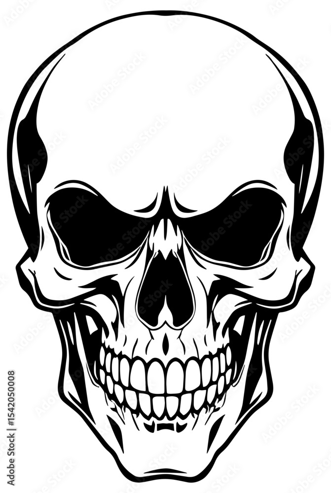 Obraz premium black and white illustration of a skull