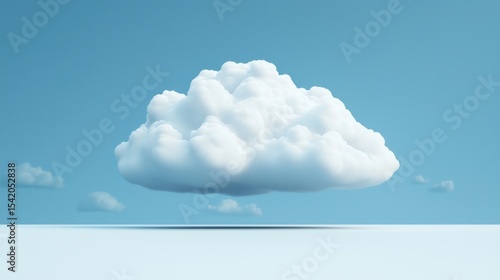 Fototapeta Naklejka Na Ścianę i Meble -  A white cloud floating in a blue sky with a few scattered clouds.