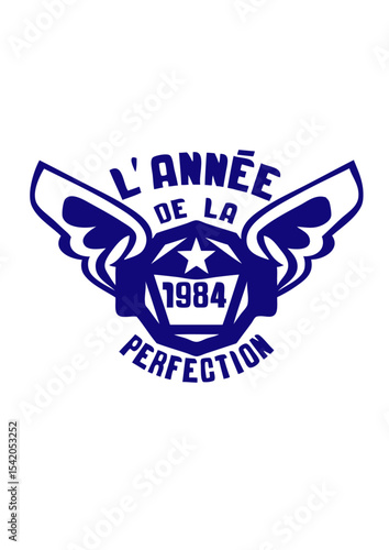 1984 annee anniversaire perfection logo