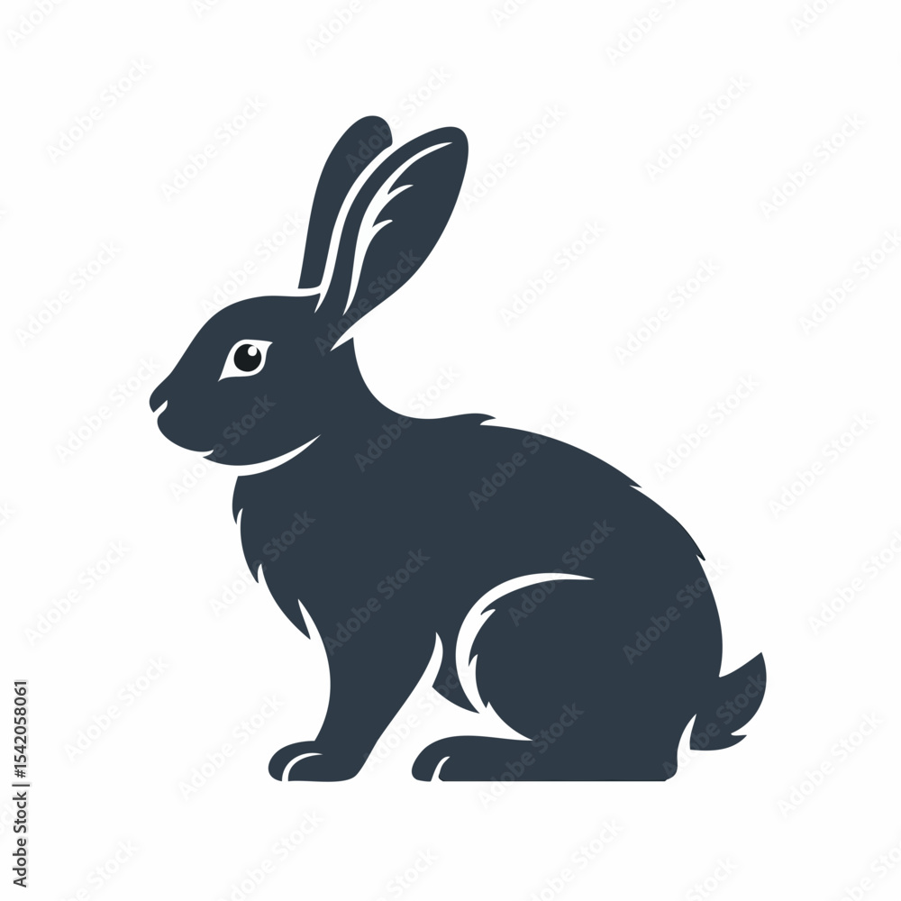 Elegant Silhouette of a Sitting Rabbit Vector Illustration Elegant Silhouette of a Sitting Rabbit Vector Illustration