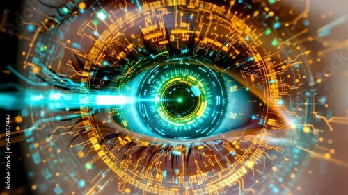 Cybernetic eye interface scanning through digital overlays