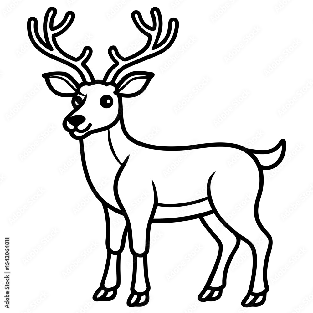 Reindeer (stylized) line art vector Reindeer (stylized) line art vector