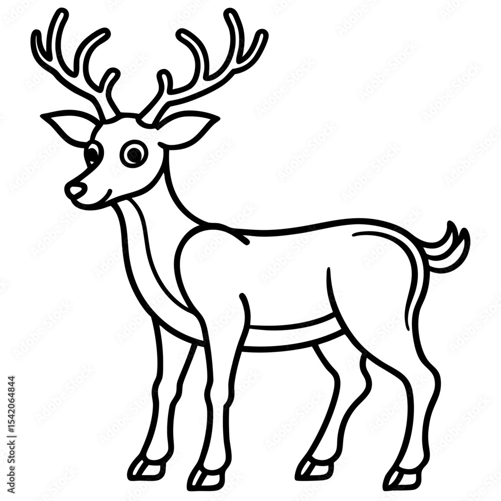 Obraz premium Reindeer (stylized) line art vector