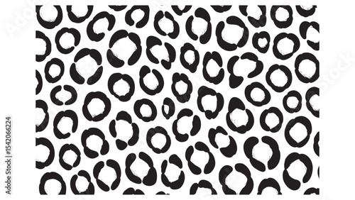 Black and White Leopard Print Pattern with Bold Spots