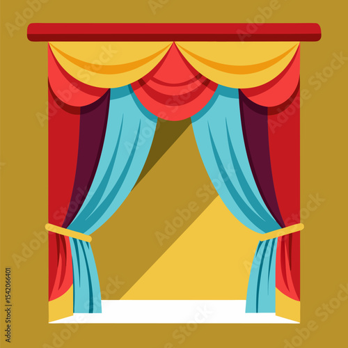 Elegant silk curtain drapes for interior design and decoration