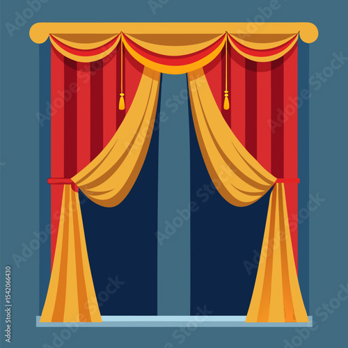 Elegant silk curtain drapes for interior design and decoration