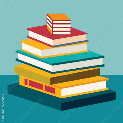 stack of colorful books