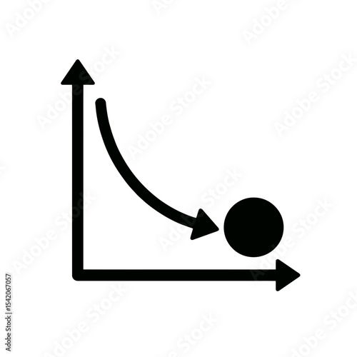 very simple flat and single minimalist Gravity Graph Silhouettes in black on a white background