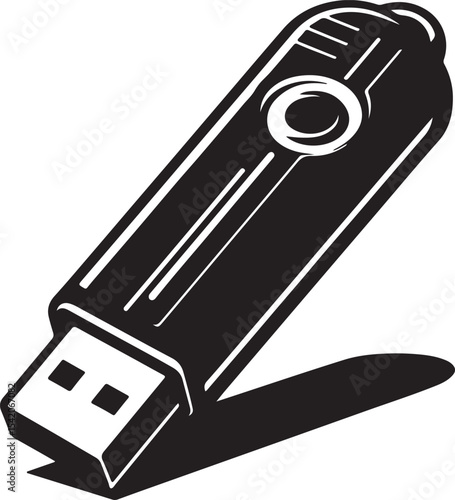 A silhouette pen driver vector
