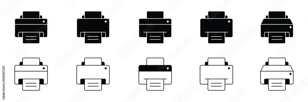 Set of printer icon collection. printing document printer symbol. Set of printer icon collection. printing document printer symbol.