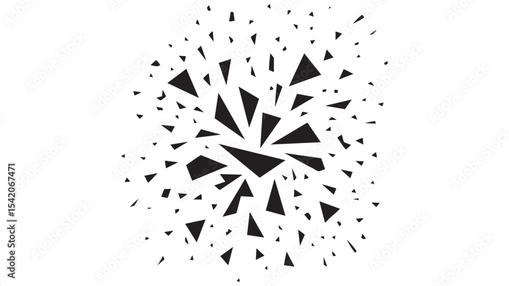 Obraz premium Exploding Black Triangular Fragments
