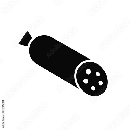very simple flat and single minimalist Salami Stick Silhouettes in black on a white background