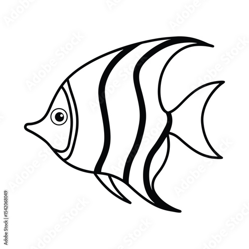 angelfish line art