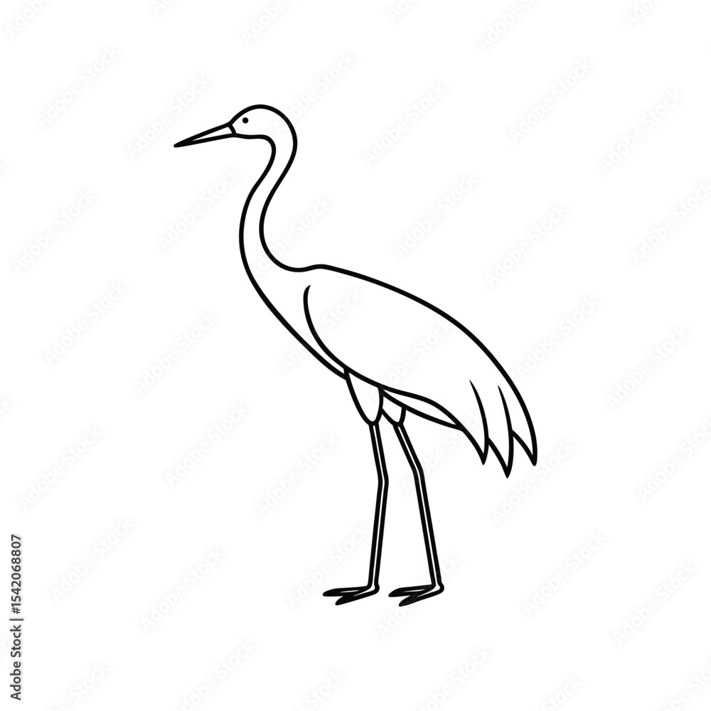 Obraz premium crane line art