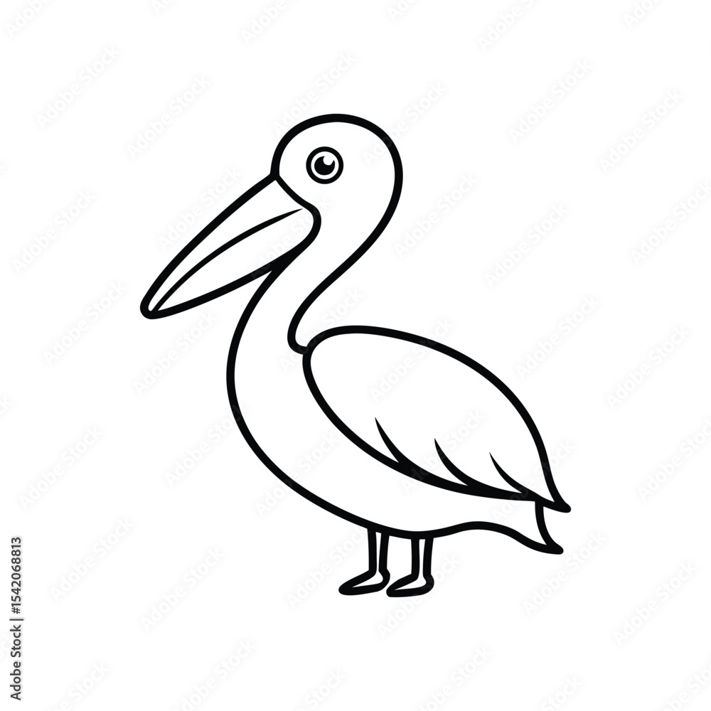Fototapeta premium pelican line art