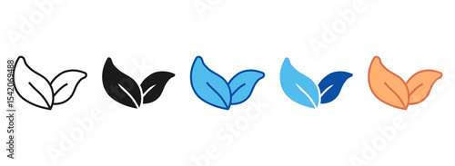 Leaves Icon Set Multiple Style Collection