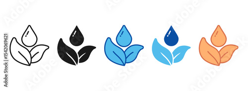 Pure Water Icon Set Multiple Style Collection