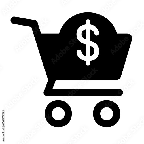 very simple flat and single minimalist Online Money Silhouettes in black on a white background