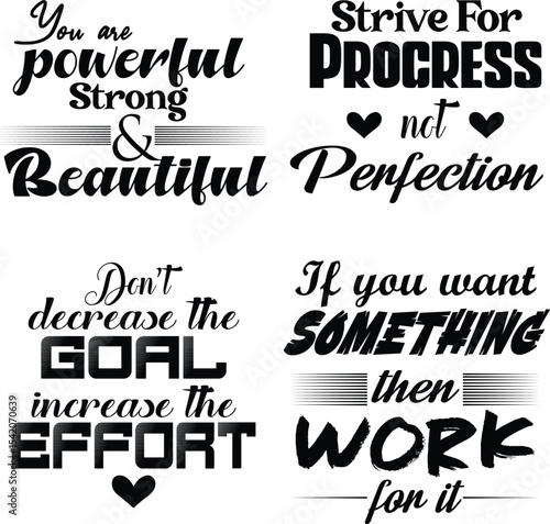 You are Powerful Strong & Beautiful - Inspirational Quote T-Shirt Design Vector