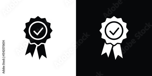 Accreditation icon black silhouette for web, and mobile app