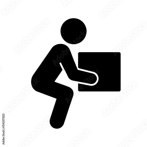 very simple flat and single minimalist Lifting Silhouettes in black on a white background