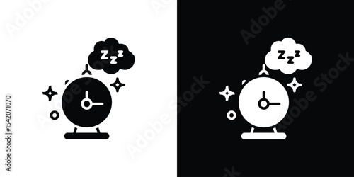 Alarm snooze icon black silhouette for web, and mobile app