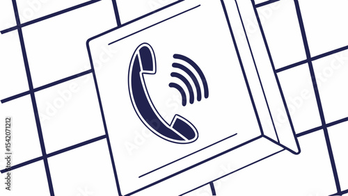 Simple vector illustration of a telephone directory icon, perfect for communication services and directory assistance applications