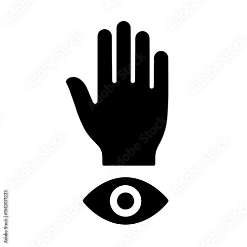 very simple flat and single minimalist Palm Reading Silhouettes in black on a white background